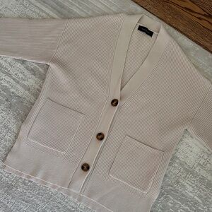 Tahari Light Cream Cardigan Sweater